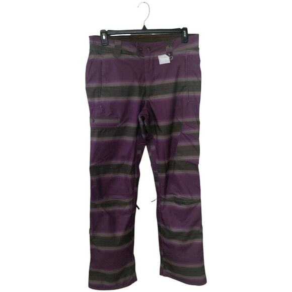 Burton The White Collection Ski Snow Pant M Striped Athletic Sporty Activewear - Picture 1 of 15
